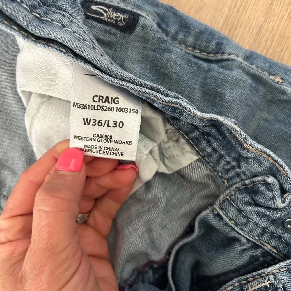 Men's Silver Craig Bootleg Jeans Size 36x30